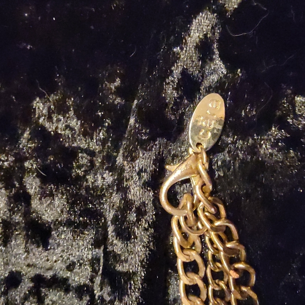Cara 4 Strand Goldtone and Faux Pearl Faux Stone Beaded Necklace - Picture 3 of 4